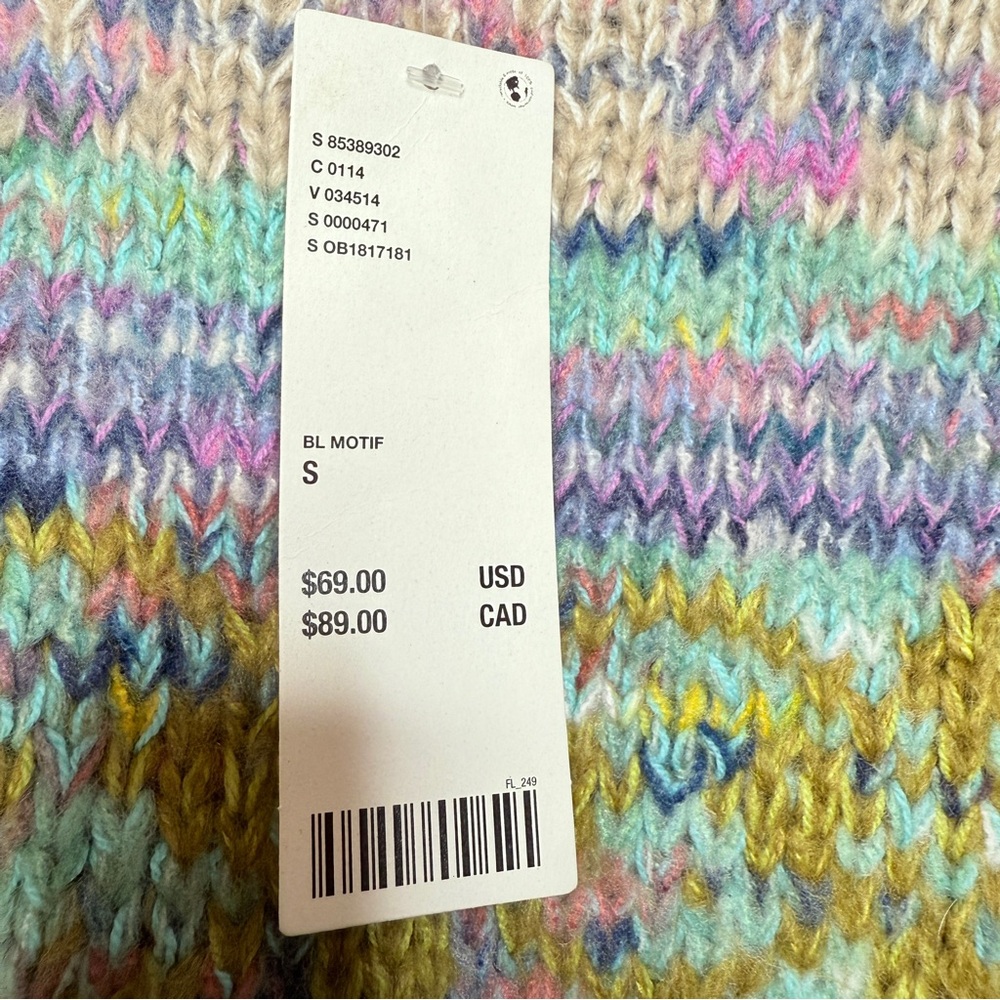 NWT! Urban Outfitters Turner Cropped Fairisle Sweater blue purple size Small - Picture 6 of 9